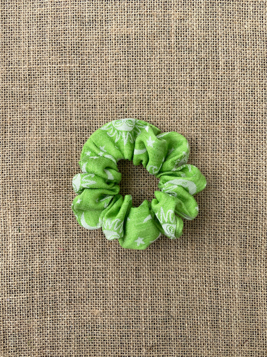 Neon Green Aura Leaf Serenity scrunchie (new size)