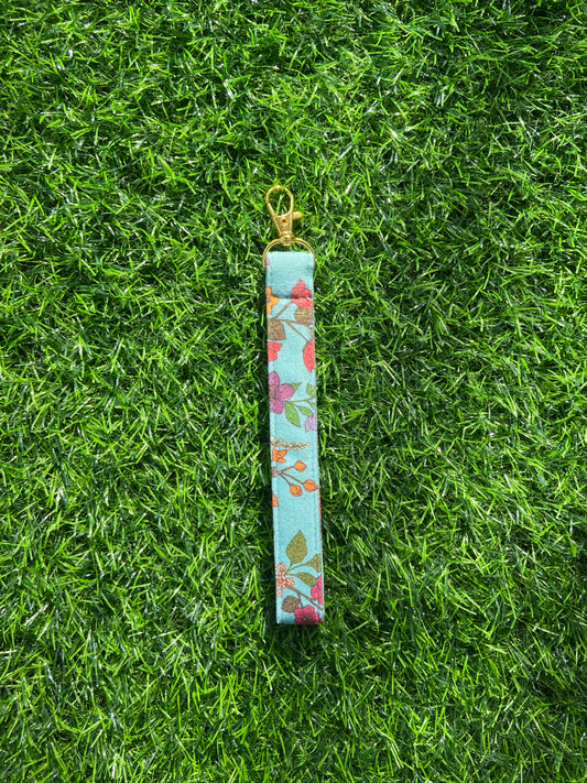 Blue floral keychain