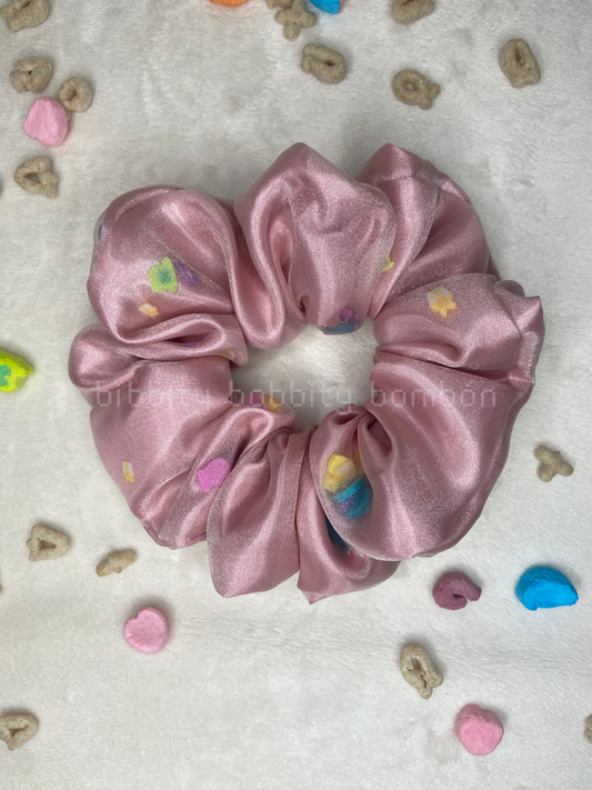 Mauve lucky charms scrunchie